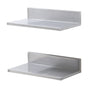 21.8 x 40.6 cm Stainless Steel Shelf, Wall Mounted Floating Shelving with Backsplash, 20 kg Load Capacity V952-BGSCTTLL86162MWQSV0