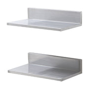 21.8 x 40.6 cm Stainless Steel Shelf, Wall Mounted Floating Shelving with Backsplash, 20 kg Load Capacity V952-BGSCTTLL86162MWQSV0