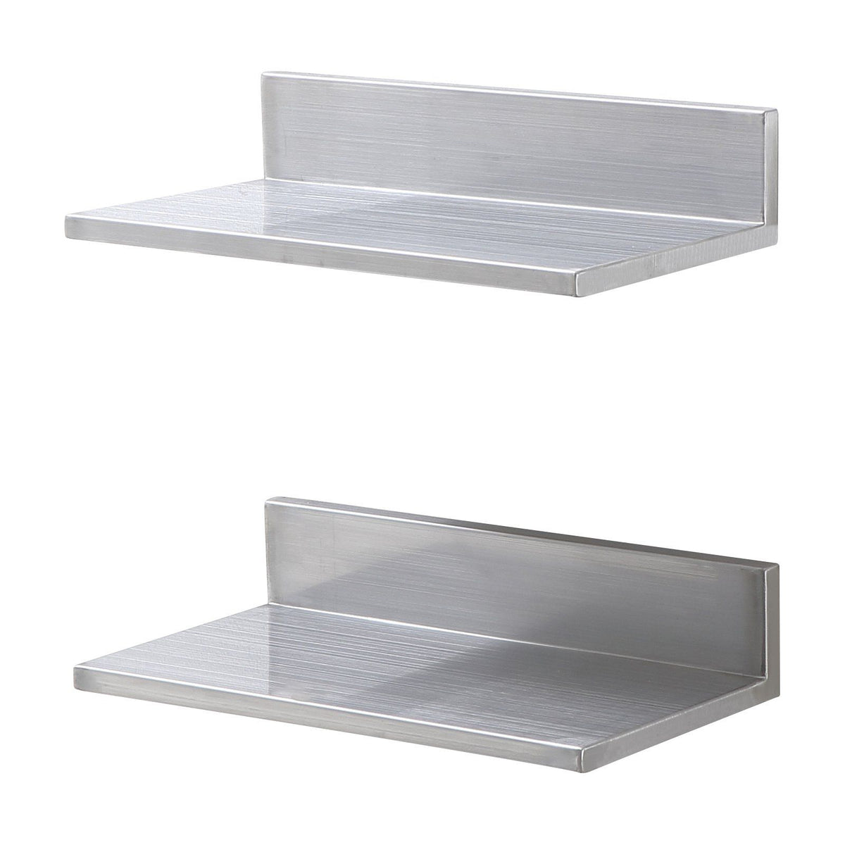 21.8 x 40.6 cm Stainless Steel Shelf, Wall Mounted Floating Shelving with Backsplash, 20 kg Load Capacity V952-BGSCTTLL86162MWQSV0