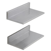 21.8 x 40.6 cm Stainless Steel Shelf, Wall Mounted Floating Shelving with Backsplash, 20 kg Load Capacity V952-BGSCTTLL86162MWQSV0