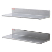 8.6" x 24" Stainless Steel Shelf, Wall Mounted Floating Shelving with Backsplash, 44 lbs Load Capacity V952-BGSCTTLL86242HBE0V0
