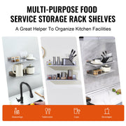 8.6" x 24" Stainless Steel Shelf, Wall Mounted Floating Shelving with Backsplash, 44 lbs Load Capacity V952-BGSCTTLL86242HBE0V0