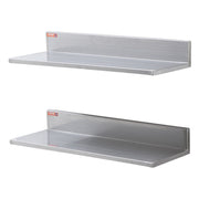 8.6" x 24" Stainless Steel Shelf, Wall Mounted Floating Shelving with Backsplash, 44 lbs Load Capacity V952-BGSCTTLL86242HBE0V0
