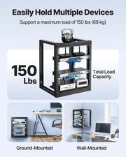 12U Wall Mount Server Rack, 68.04 kg Max Load Capacity, Open Frame Network Rack with 180 Degrees Gate Swing V952-BGSJJ12U18YC9I110001V0