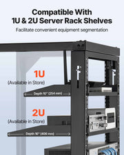12U Wall Mount Server Rack, 68.04 kg Max Load Capacity, Open Frame Network Rack with 180 Degrees Gate Swing V952-BGSJJ12U18YC9I110001V0