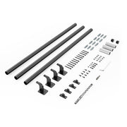 Wall Mounted Stair Handrail, 3665mm Pipe Staircase Handrail, Black Galvanized Aluminum, 32mm Pipe Diameter, V952-BGSLZYGFS12FAJ1NC001V0