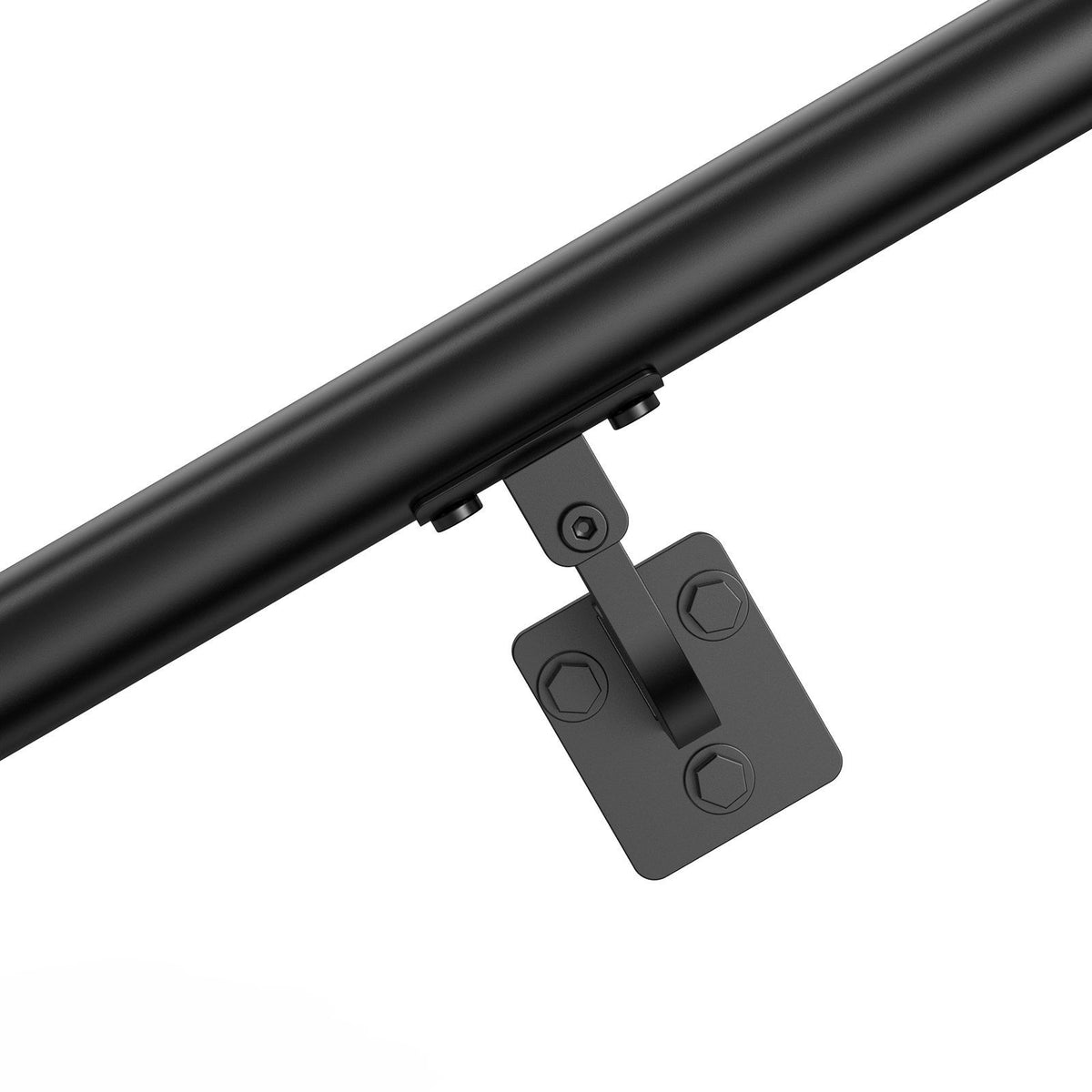 Wall Mounted Stair Handrail, 3665mm Pipe Staircase Handrail, Black Galvanized Aluminum, 32mm Pipe Diameter, V952-BGSLZYGFS12FAJ1NC001V0