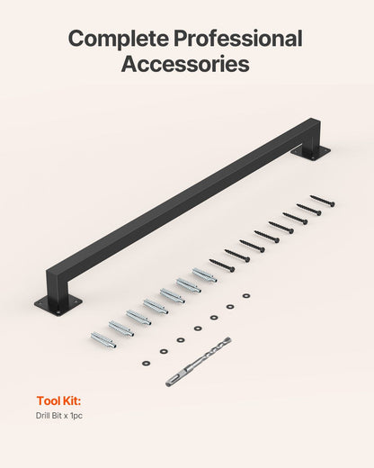 Wall Mounted Stair Handrail, 910mm Black Iron Staircase Handrail Indoor, 113kg Load Capacity, Industrial V952-BGSTZFGFS3FTNONYF001V0