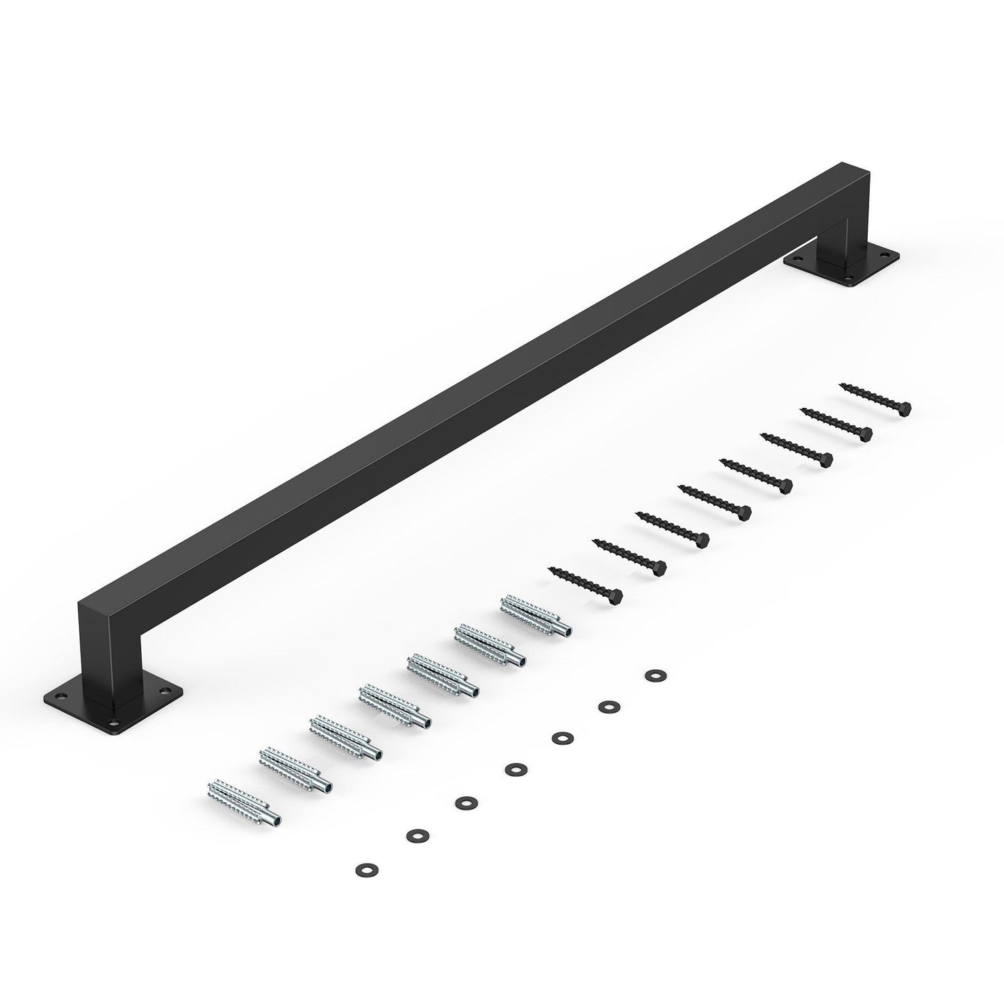 Wall Mounted Stair Handrail, 910mm Black Iron Staircase Handrail Indoor, 113kg Load Capacity, Industrial V952-BGSTZFGFS3FTNONYF001V0