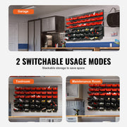 Wall Mounted Storage Bins, 48-Bin Parts Rack Organizer Garage Plastic Shop Tool with Wall Panels, Tool V952-BGSWLXDYBGWLEHI2WV0