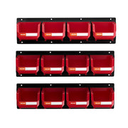 Wall Mounted Storage Bins, 12 Plastic Bins & 3 Metal Rails, Plastic Hanging Stackable Storage Bin for Screws, V952-BGSWLXGDBGSWDYGLO001V0