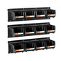 Wall Mounted Storage Bins, 12 Plastic Bins & 3 Metal Rails, Plastic Hanging Stackable Storage Bin for Screws, V952-BGSWLXGDBGSWXS1FU001V0