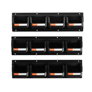 Wall Mounted Storage Bins, 12 Plastic Bins & 3 Metal Rails, Plastic Hanging Stackable Storage Bin for Screws, V952-BGSWLXGDBGSWXS1FU001V0