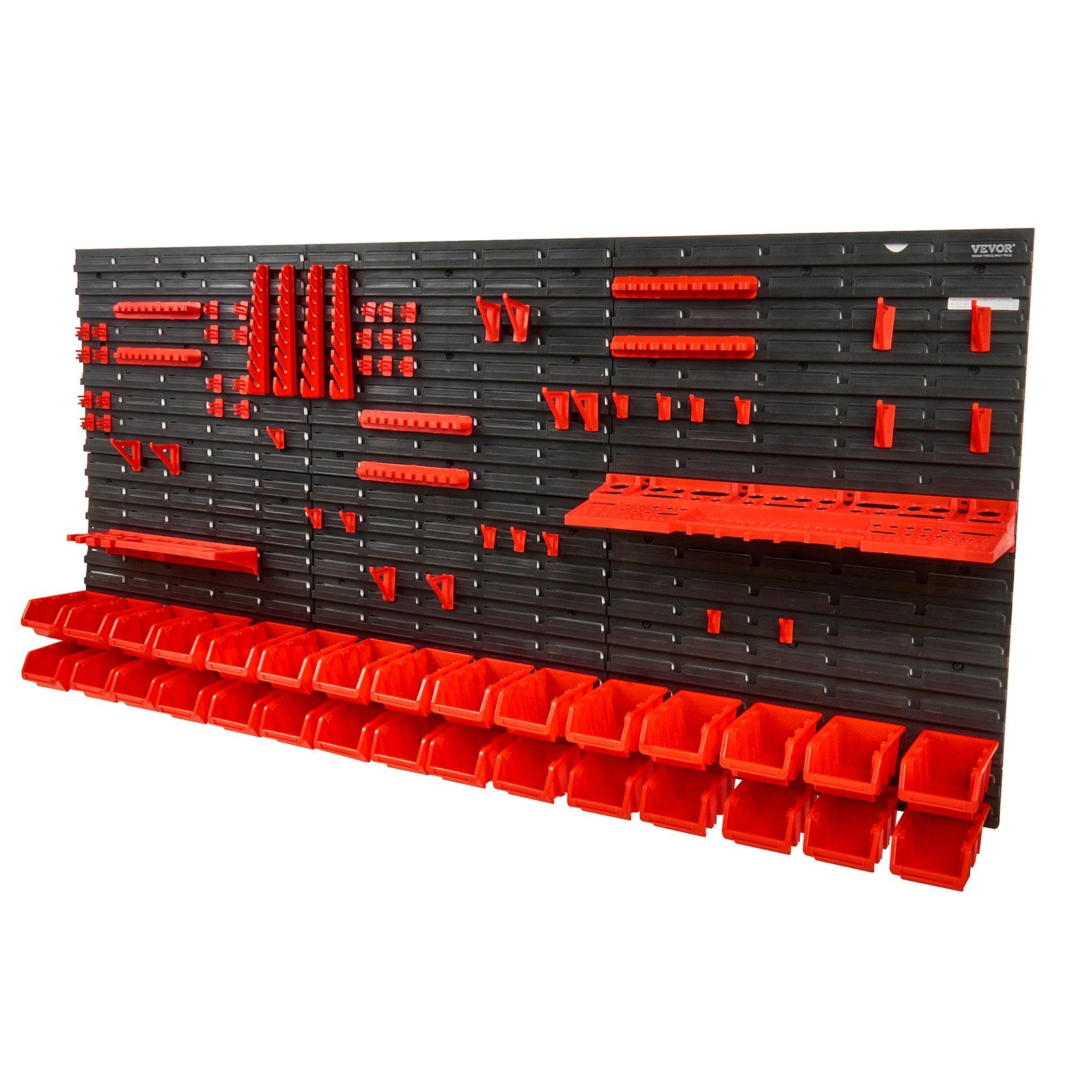 Wall Mounted Storage Bins, 30-Bin Parts Rack Organizer Garage Plastic Shop Tool with Wall Panels/Tool V952-BGSWLXGJBGWLFKK39V0