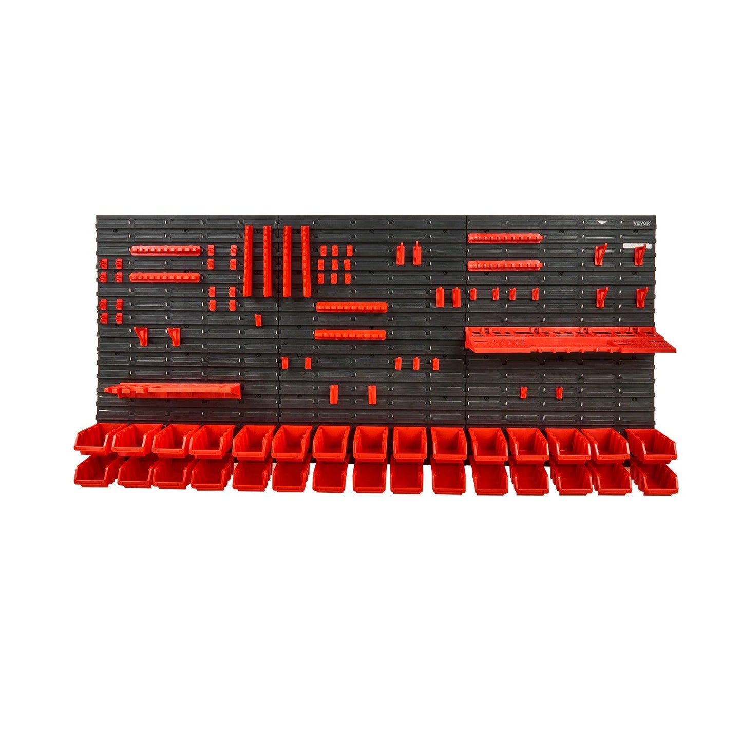 Wall Mounted Storage Bins, 30-Bin Parts Rack Organizer Garage Plastic Shop Tool with Wall Panels/Tool V952-BGSWLXGJBGWLFKK39V0