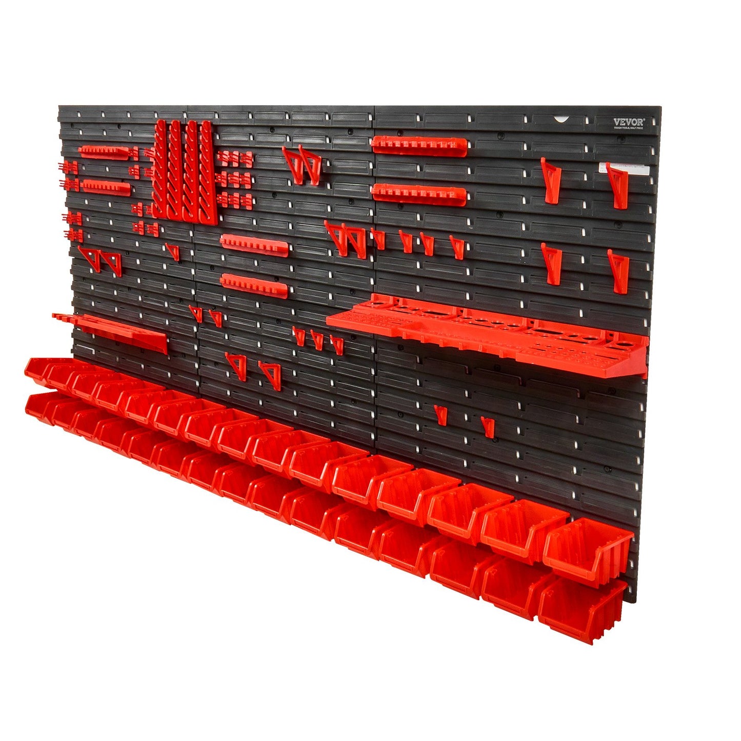 Wall Mounted Storage Bins, 30-Bin Parts Rack Organizer Garage Plastic Shop Tool with Wall Panels/Tool V952-BGSWLXGJBGWLFKK39V0