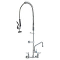 Commercial Faucet with Pre-Rinse Sprayer, 36" Height, 8" Center, 12" Swing Spout, Wall Mount Kitchen Sink V952-BGSYCXSLTBGSR39MKV0