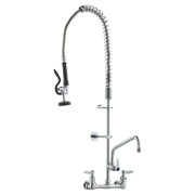 Commercial Faucet with Pre-Rinse Sprayer, 36" Height, 8" Center, 12" Swing Spout, Wall Mount Kitchen Sink V952-BGSYCXSLTBGSR39MKV0