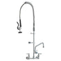 Commercial Faucet with Pre-Rinse Sprayer, 36" Height, 8" Center, 12" Swing Spout, Wall Mount Kitchen Sink V952-BGSYCXSLTBGSR39MKV0