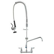 Commercial Faucet with Pre-Rinse Sprayer, 36" Height, 8" Center, 12" Swing Spout, Wall Mount Kitchen Sink V952-BGSYCXSLTBGSR39MKV0