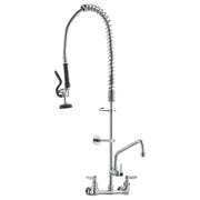 Commercial Faucet with Pre-Rinse Sprayer, 36" Height, 8" Center, 12" Swing Spout, Wall Mount Kitchen Sink V952-BGSYCXSLTBGSR39MKV0