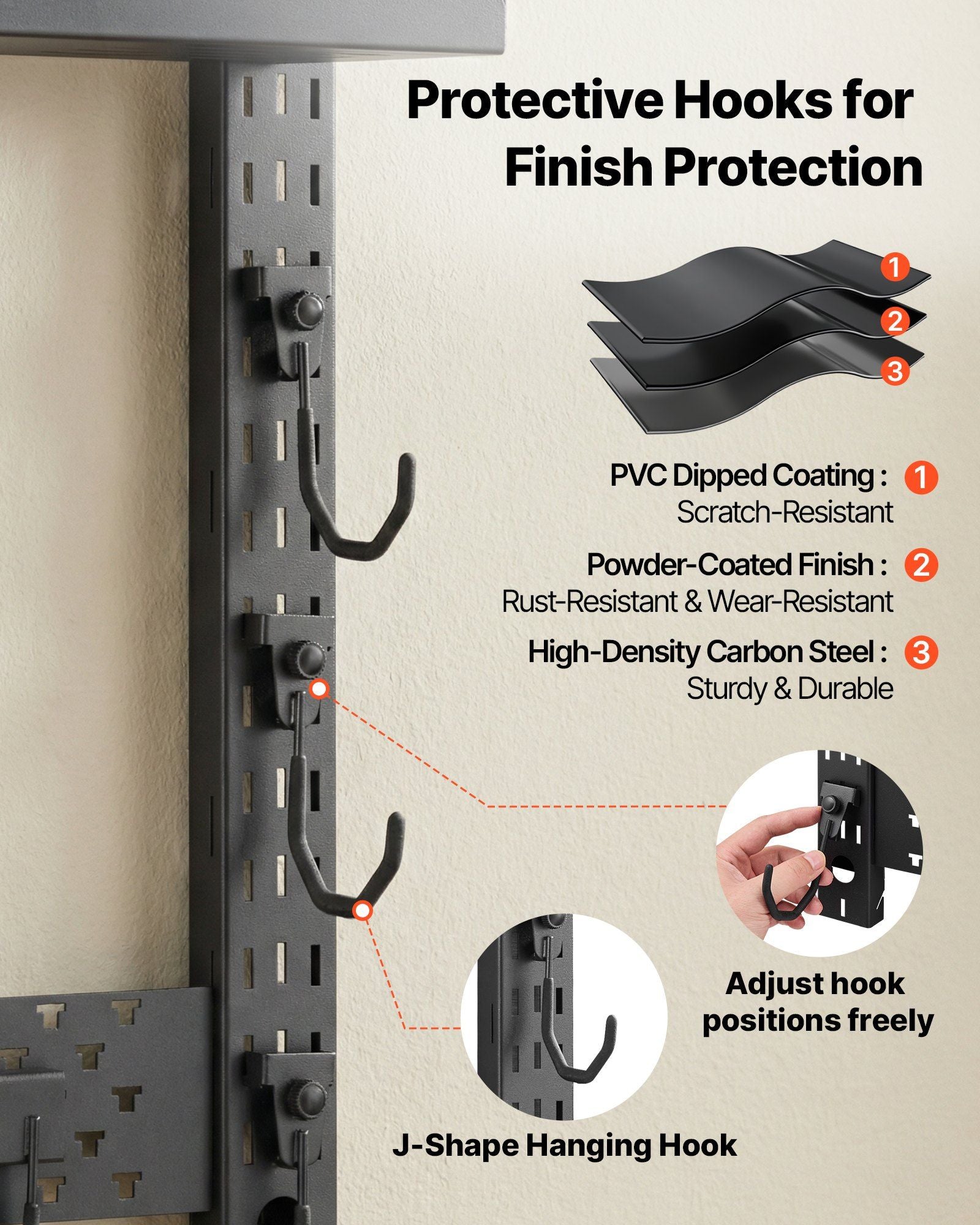 Gun Rack Wall Mount, Heavy Duty Steel, Indoor Rifle Shotgun Rack with J-Hooks, Additional Tray Storage, Gun V952-BGSZSQJJS3QW4LVYR001V0