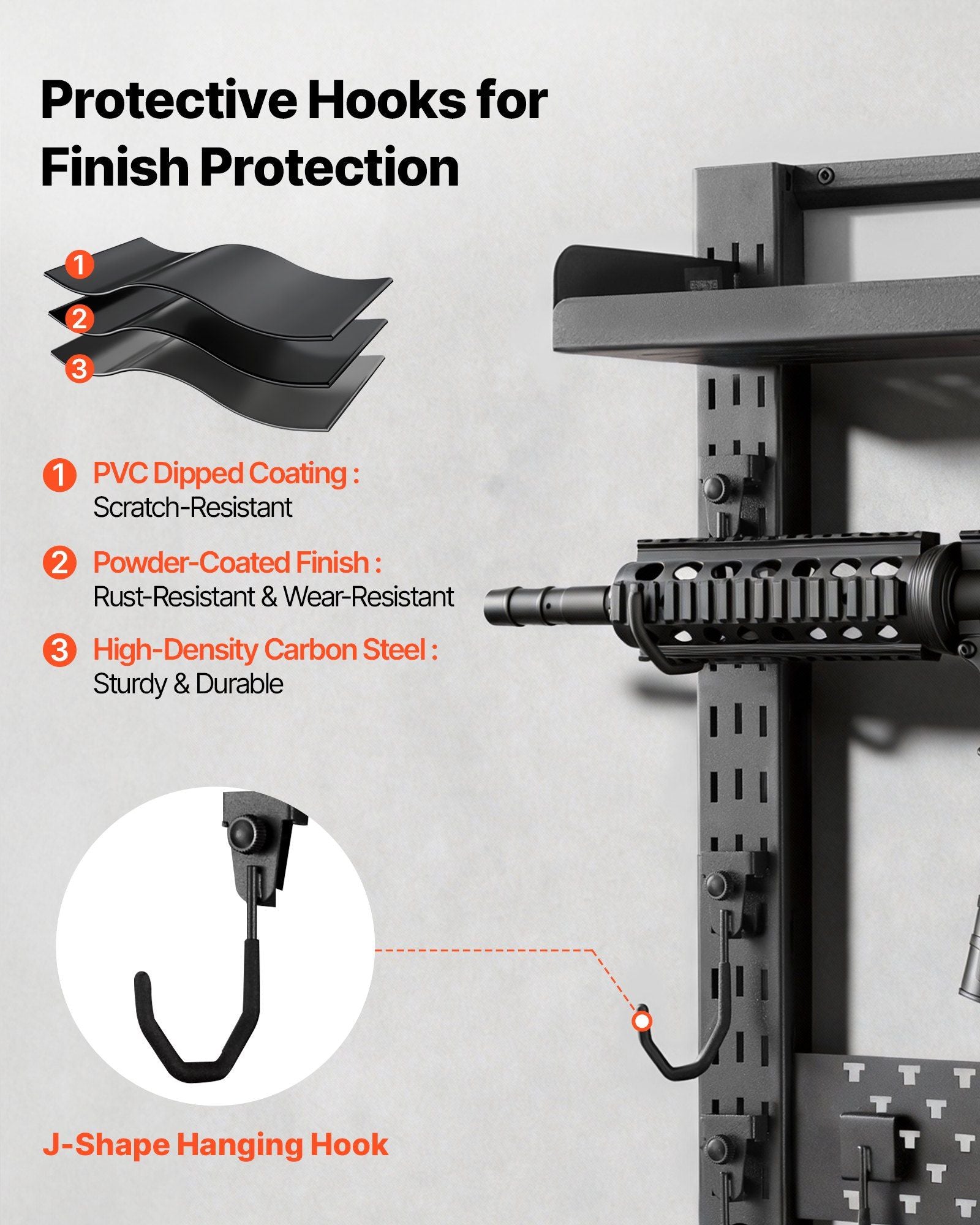 Gun Rack Wall Mount, Heavy Duty Steel, Indoor Rifle Shotgun Rack with Magazine Holder, MOLLE Panel, Gun V952-BGSZSQJJS5QWL0CBU001V0