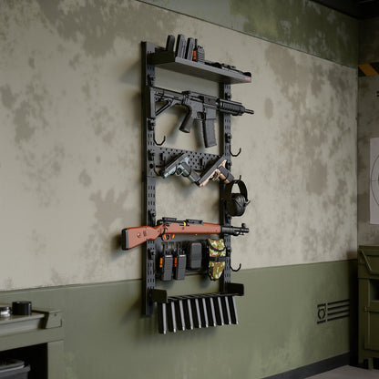 Gun Rack Wall Mount, Heavy Duty Steel, Indoor Rifle Shotgun Rack with Magazine Holder, MOLLE Panel, Gun V952-BGSZSQJJS5QWL0CBU001V0