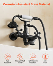 Clawfoot Tub Faucet, Wall Mount Bathtub Faucets with Handheld Shower, Vintage Oil-Rubbed Bronze Clawfoot Tub V952-BGSZZYGLTLTHLAC1L002V0