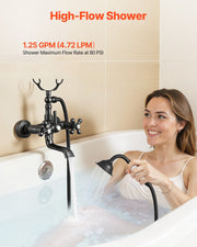 Clawfoot Tub Faucet, Wall Mount Bathtub Faucets with Handheld Shower, Vintage Oil-Rubbed Bronze Clawfoot Tub V952-BGSZZYGLTLTHLAC1L002V0