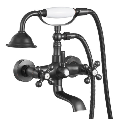 Clawfoot Tub Faucet, Wall Mount Bathtub Faucets with Handheld Shower, Vintage Oil-Rubbed Bronze Clawfoot Tub V952-BGSZZYGLTLTHLAC1L002V0