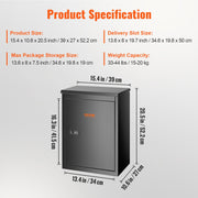 Package Delivery Boxes for Outside 15.4" x 10.6" x 20.5" with Coded Lock V952-BGXDXGKB205INBA5GV0