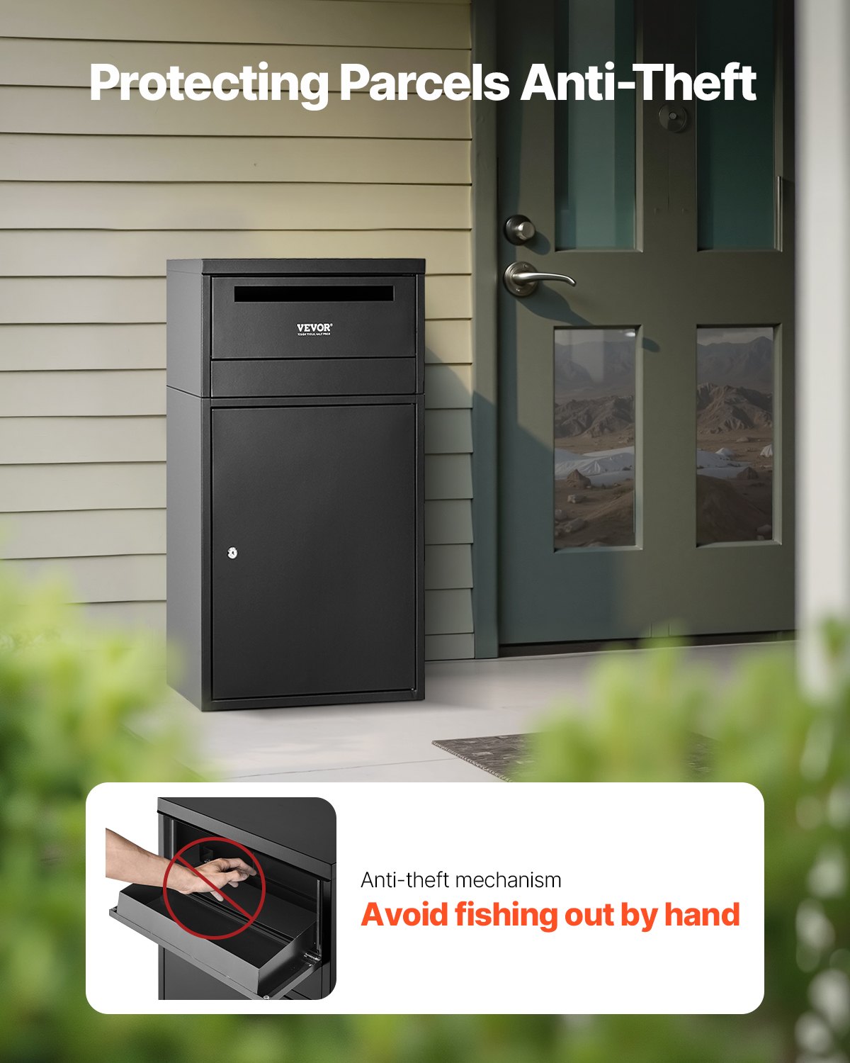 Package Delivery Boxes for Outside, 90.9 cm Mailbox for Parcel with Lock, Galvanized Steel Package Drop Box V952-BGXHSDXGFTS4W8MXTV0