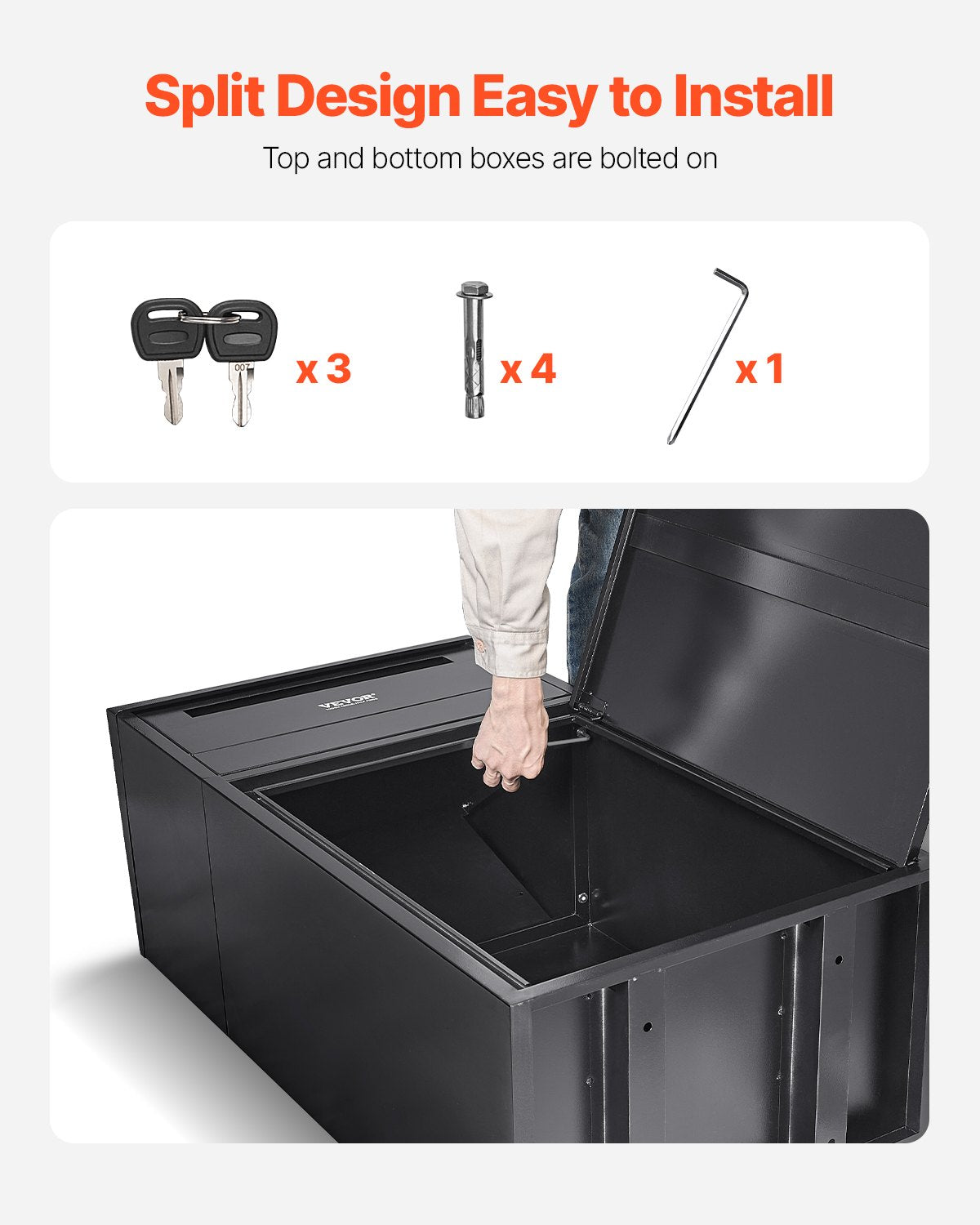Package Delivery Boxes for Outside, 90.9 cm Mailbox for Parcel with Lock, Galvanized Steel Package Drop Box V952-BGXHSDXGFTS4W8MXTV0
