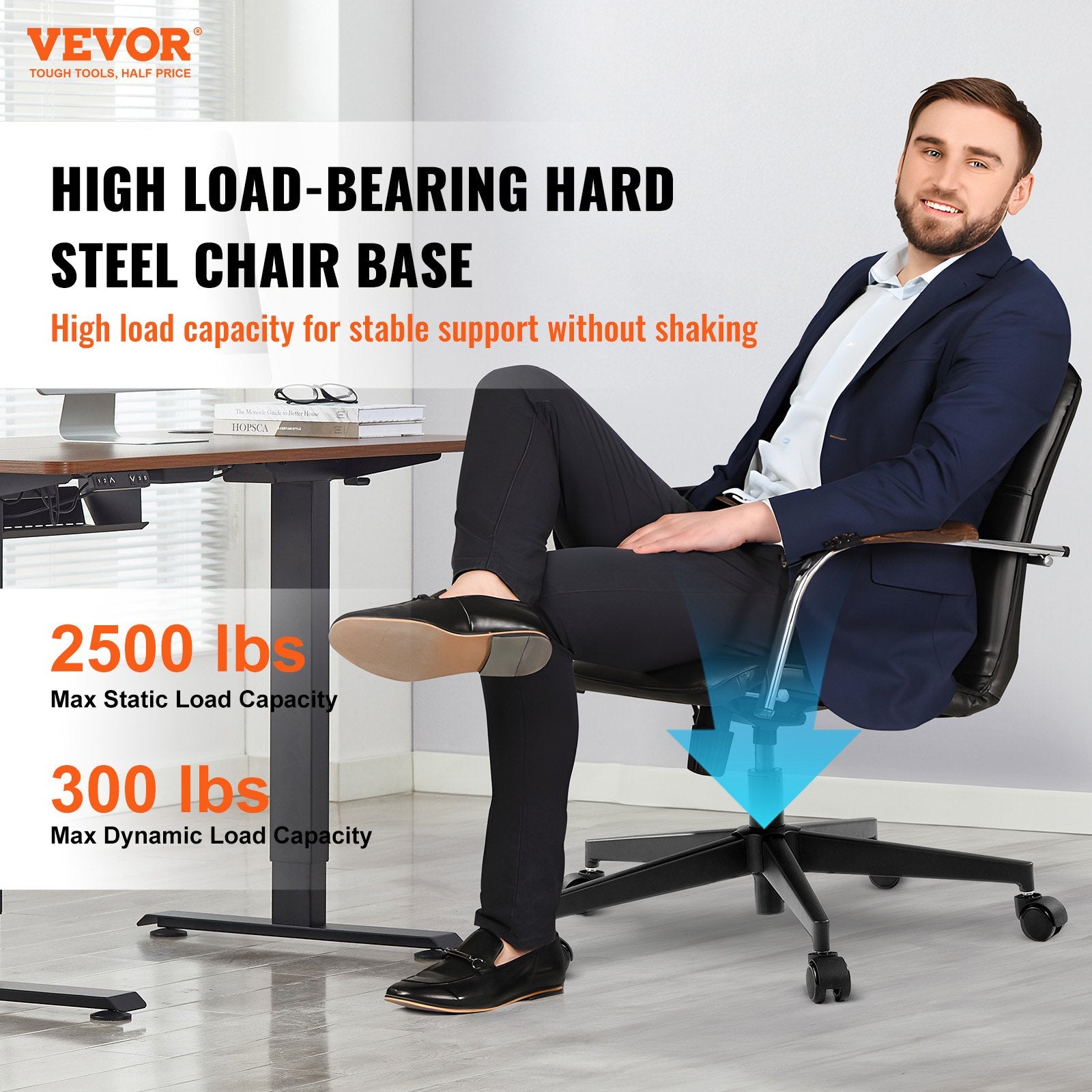 Office Chair Base Replacement, 710 mm, 1134 kg Static Load Capacity, Heavy Duty Universal Computer Desk Chair V952-BGYDZPJ28JSD5EOS5V0
