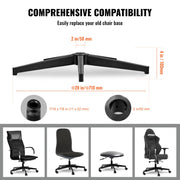 Office Chair Base Replacement, 710 mm, 1134 kg Static Load Capacity, Heavy Duty Universal Computer Desk Chair V952-BGYDZPJ28JSD5EOS5V0