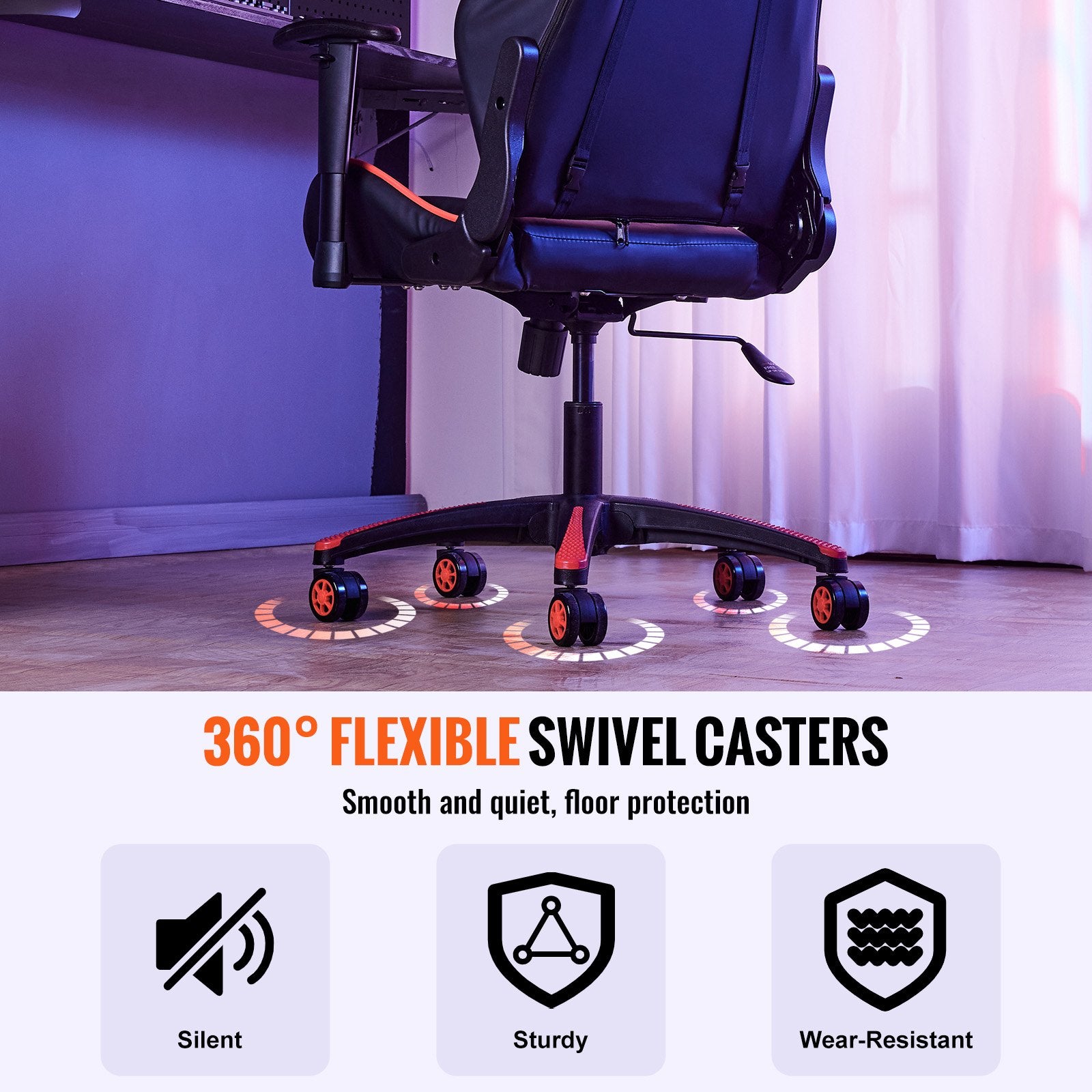 Office Chair Base Replacement, 710 mm, 1134 kg Static Load, Heavy Duty Universal Computer Desk Chair Stool V952-BGYDZPJ28SLD875TDV0