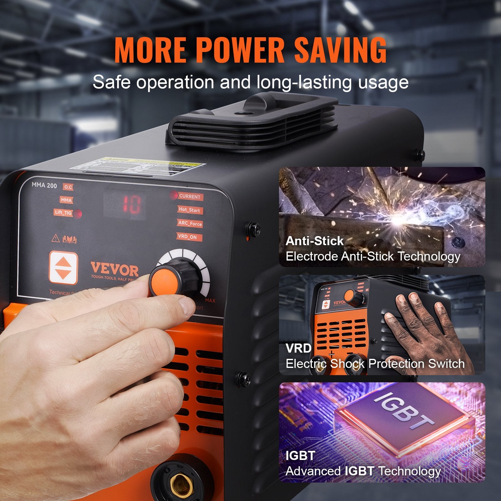 ARC Stick Welder 220V 160A 2in1 Lift TIG Welding Machine Hot Start V952-BHJBHSH200A0LS41BV3
