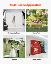 Backdrop Stand, 298 x 300 cm Adjustable Photo Backdrop Stand Kit, Portable Background Backdrop Stand with 4 V952-BJJ2KLJ1010FDZ6BMV0