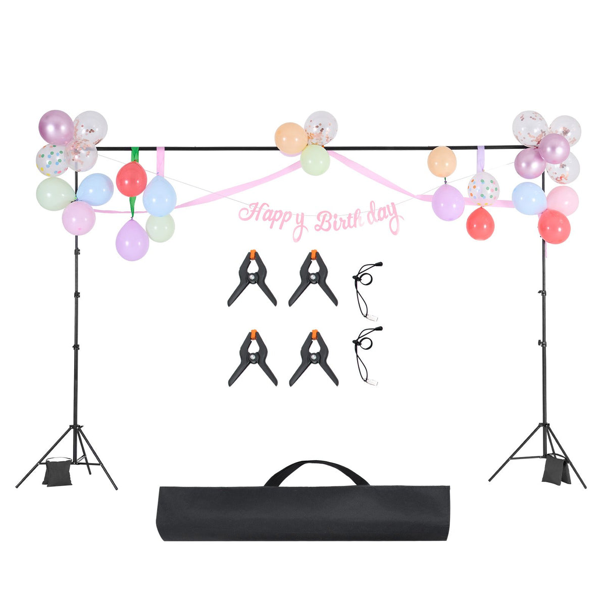 Backdrop Stand, 298 x 300 cm Adjustable Photo Backdrop Stand Kit, Portable Background Backdrop Stand with 4 V952-BJJ2KLJ1010FDZ6BMV0