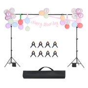 Backdrop Stand, 213 x 300 cm Adjustable Photo Backdrop Stand Kit, Portable Background Backdrop Stand with 3 V952-BJJ2KLJ710FT8206YV0