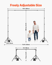 Backdrop Stand Background Stand Kit with 2 Tripod for Party & Photo Studio V952-BJJ2KLJ8510FOVLKXV0