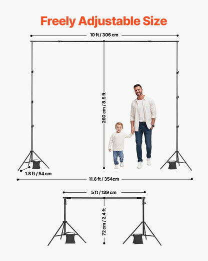 Backdrop Stand Background Stand Kit with 2 Tripod for Party & Photo Studio V952-BJJ2KLJ8510FOVLKXV0