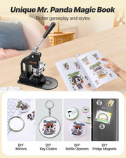 Button Maker Machine, 58 mm, Pin Maker Machine with 500pcs Button Parts, Circle Cutter, Hex Wrenches and V952-BJSKXZJ58MMSUVL9F001V0