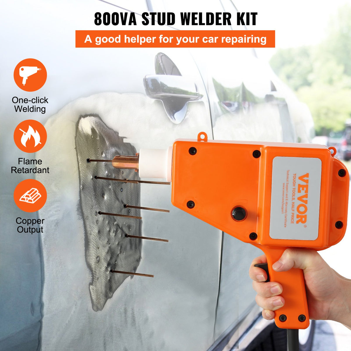 Stud Welder Kit, 5500 Stud Welder Dent Repair Kit, 800VA Spot Welder Stud Kit, Stud Gun Dent Puller Kit with V952-BJXFJ5500QXLSXFJ1V3