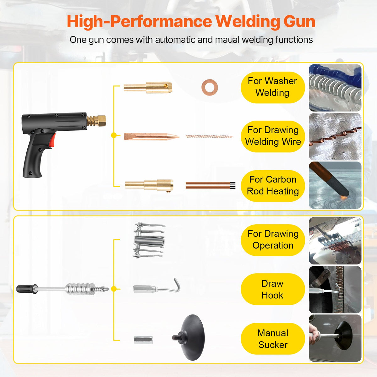 Stud Welder Dent Repair Kit, Spot Welding Machine with Slide Hammer Dent Puller, Professional Dent Removal V952-BJXFJG90E3KW00001V3
