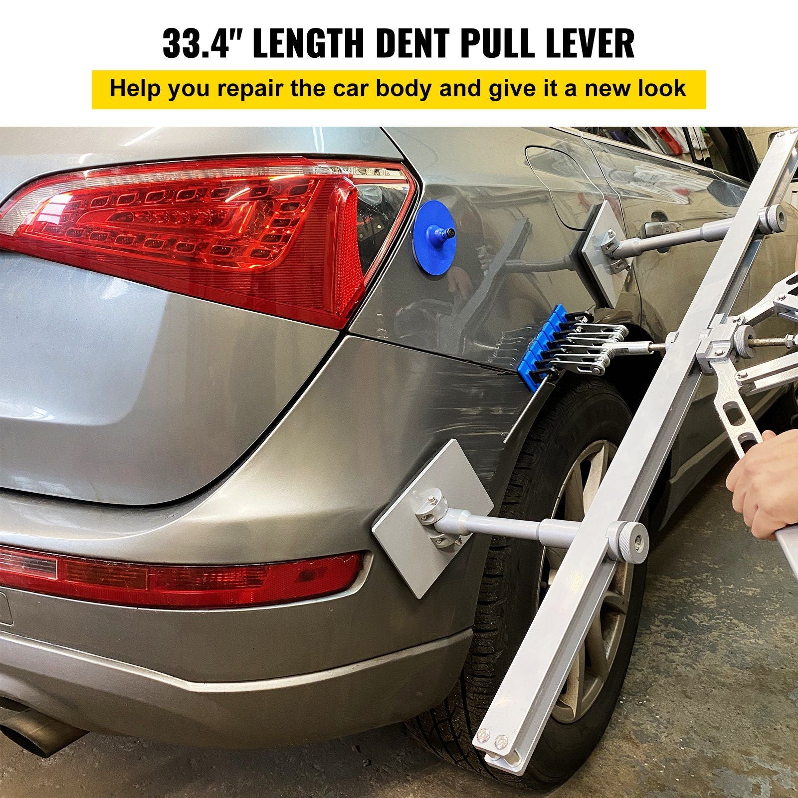 Car Dent Puller Kit, 85CM Dent Pull Lever 6 Claw Hook Accessories, Paintless Dent Removal Kit Dent Pull Lever V952-BJXFJLTAHLBQ10001V0