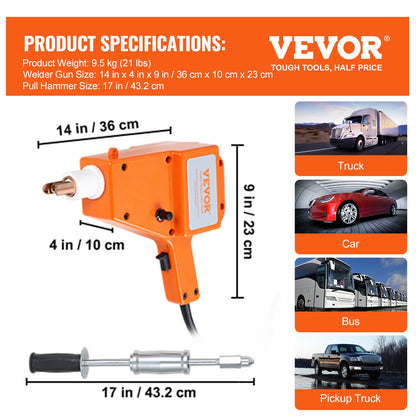Stud Welder Kit, 1600A Stud Welder Dent Repair Kit, 800VA Spot Welder Stud, 220V Stud Gun Dent Puller Kit V952-BJXFJQXLXXFJ00001V3