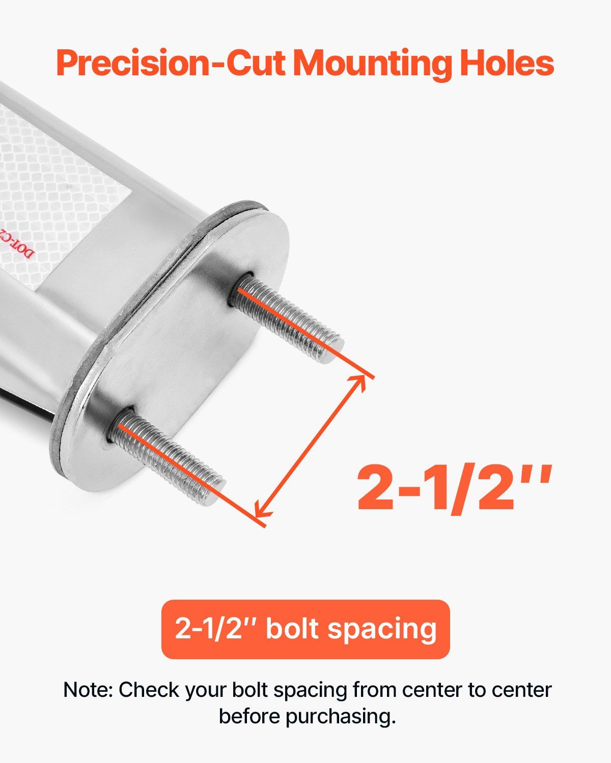 Stainless Steel Angled Spring Loaded Mud Flap Hangers, 2-1/2" (63.5mm) Bolt Spacing Mudflap Hangers for Semi V952-BKCDNBDJ212ILJ4FL001V0