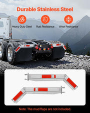 Stainless Steel Angled Spring Loaded Mud Flap Hangers, 2-1/2" (63.5mm) Bolt Spacing Mudflap Hangers for Semi V952-BKCDNBDJ212ILJ4FL001V0